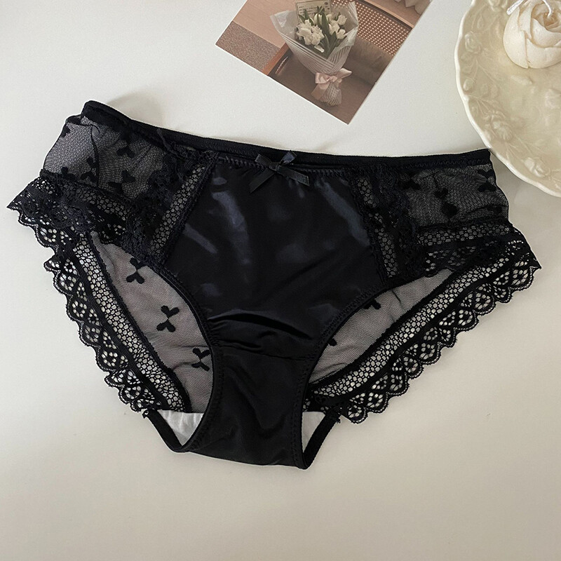 1/5 Pack Lot Sexy Panties For Womens Satin Underwear Brief Lace Sheer Lingeries