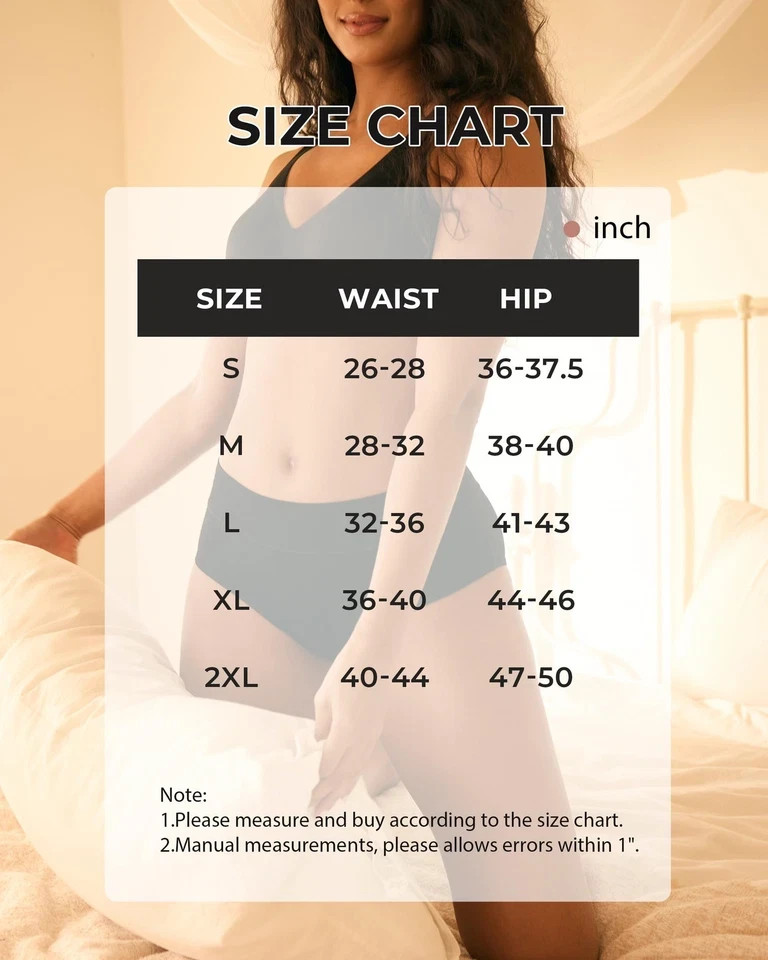 Bamboo High Waisted Briefs Full Coverage Panties 5-Pack Soft & Breathable