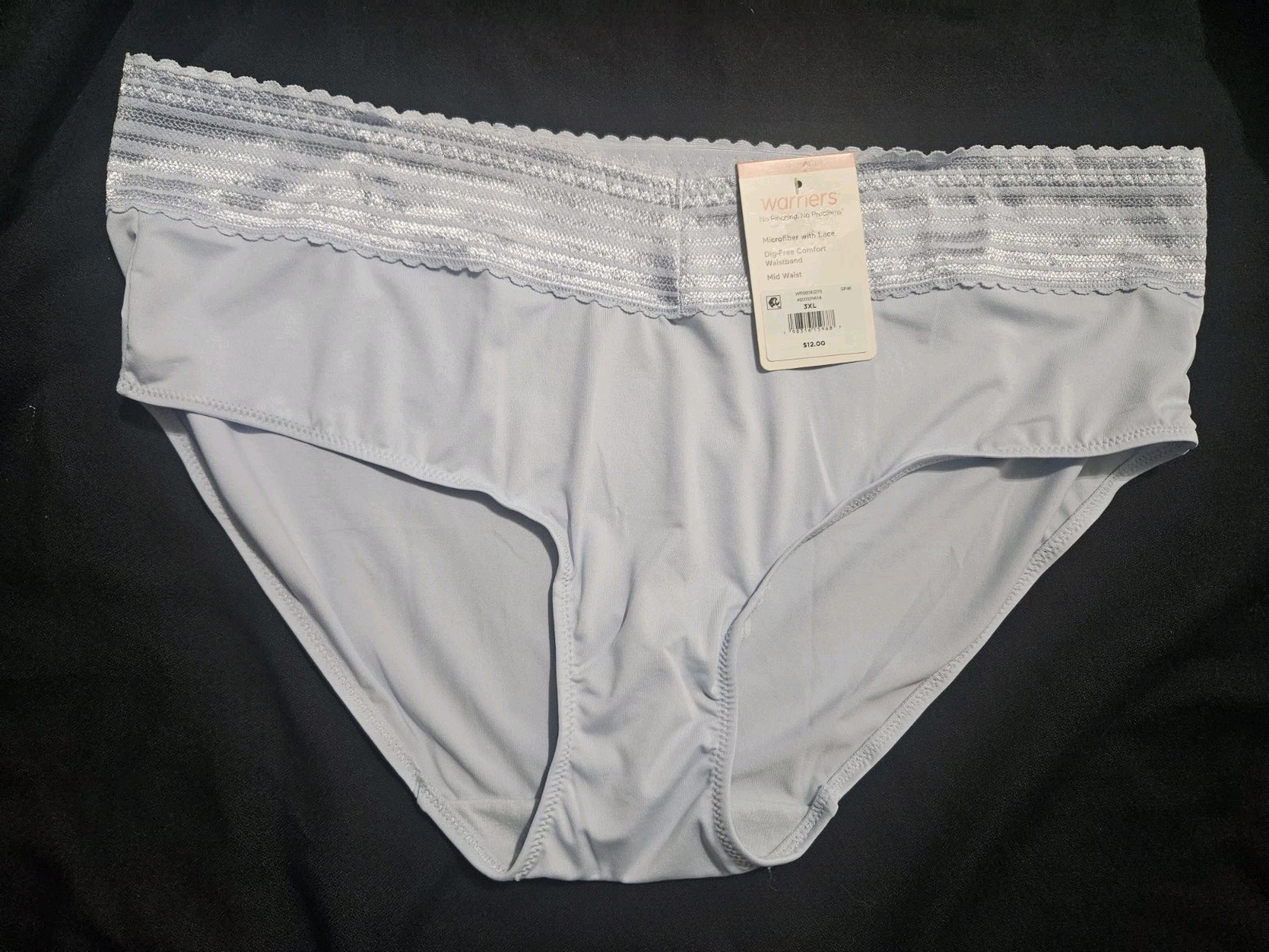 WARNER’S, WOMEN’S BLUE POLY BL MID WAIST HIPSTER PANTIES, SIZE 3XL/10