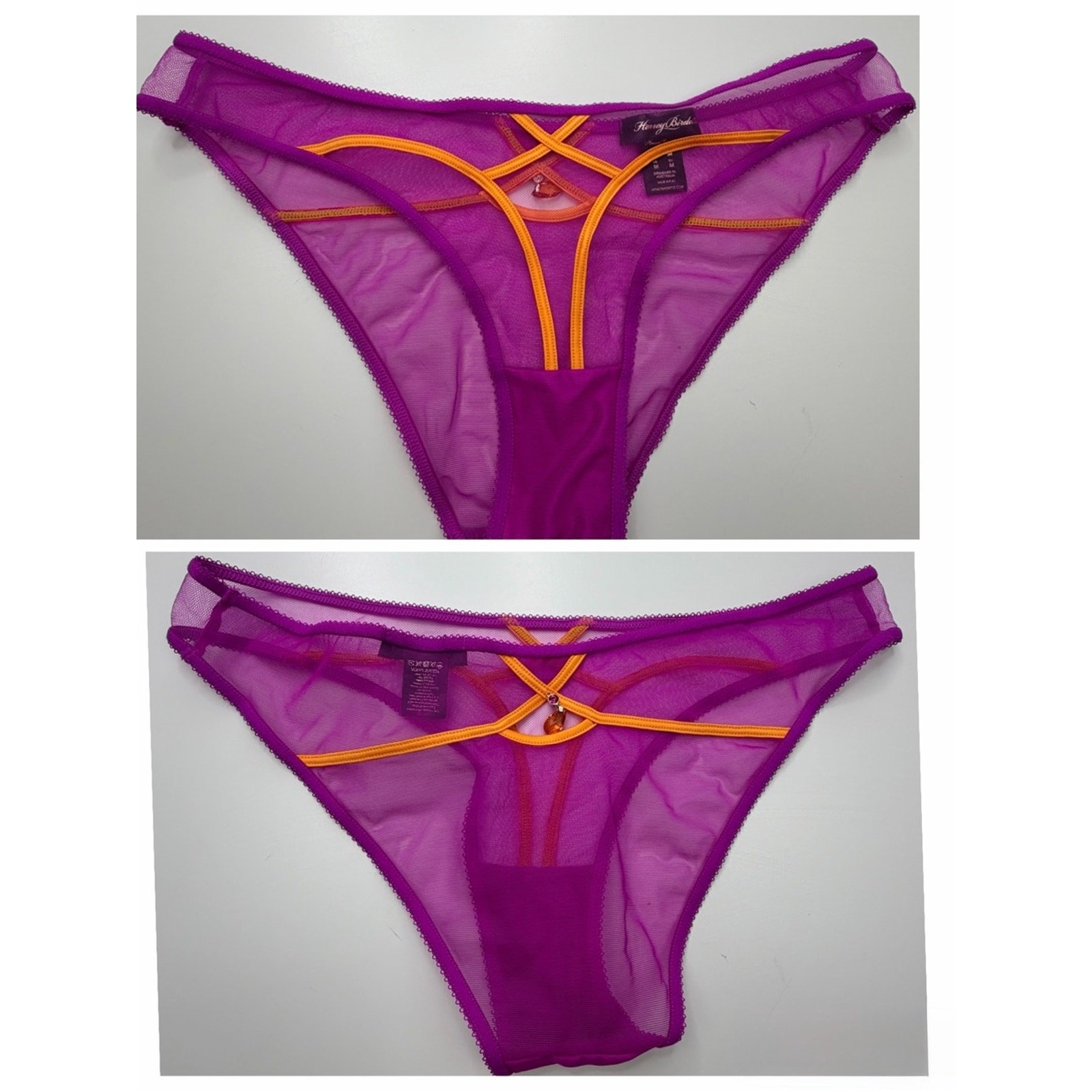 NWOT Honey Birdette Lot of 4 Briefs Sz Medium M Black White Burgundy Purple