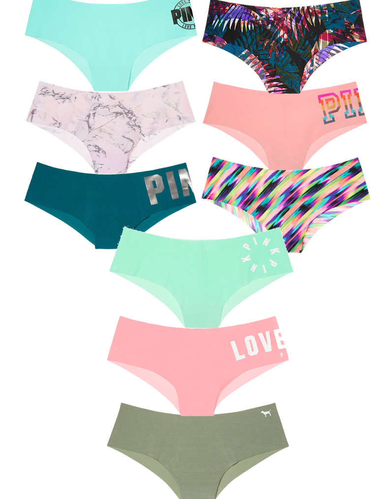 Victoria’s Secfret PINK Variety Mixed No-Show Cheekster Panty, Pack of 3