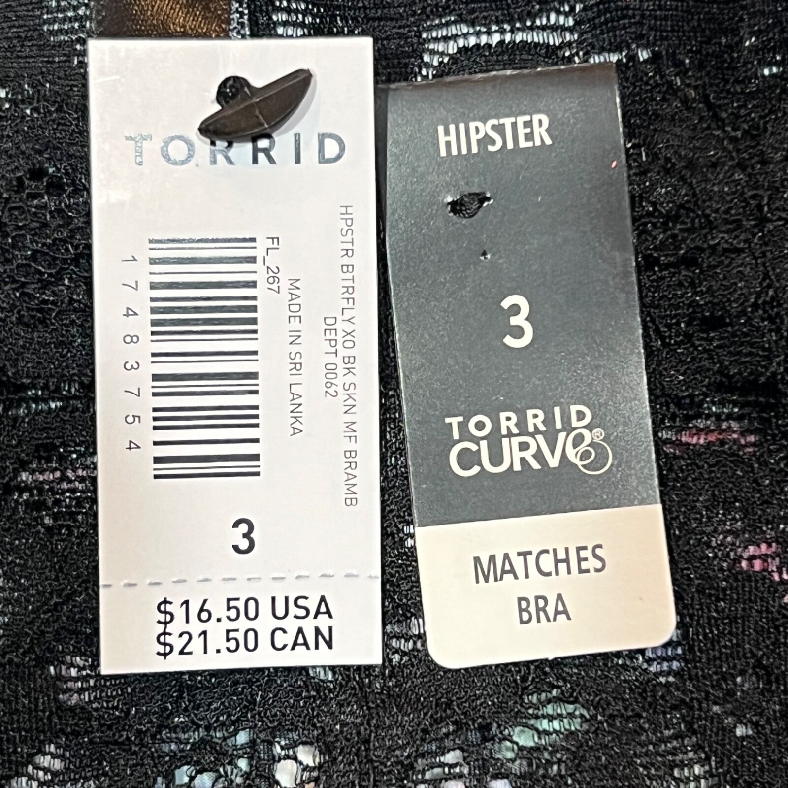 NWT TORRID Hipster Pantie Sz 1X-2X-3X-4X Black Pink Silky Lace