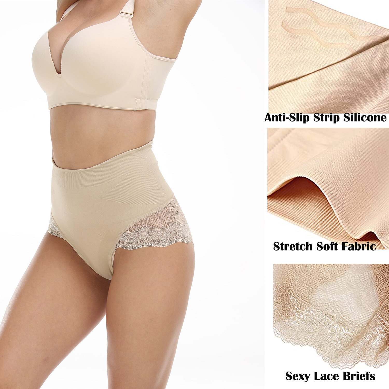 Women Slimming Panty Sexy Lace Breathable Underwear Tummy Control Briefs Shaper