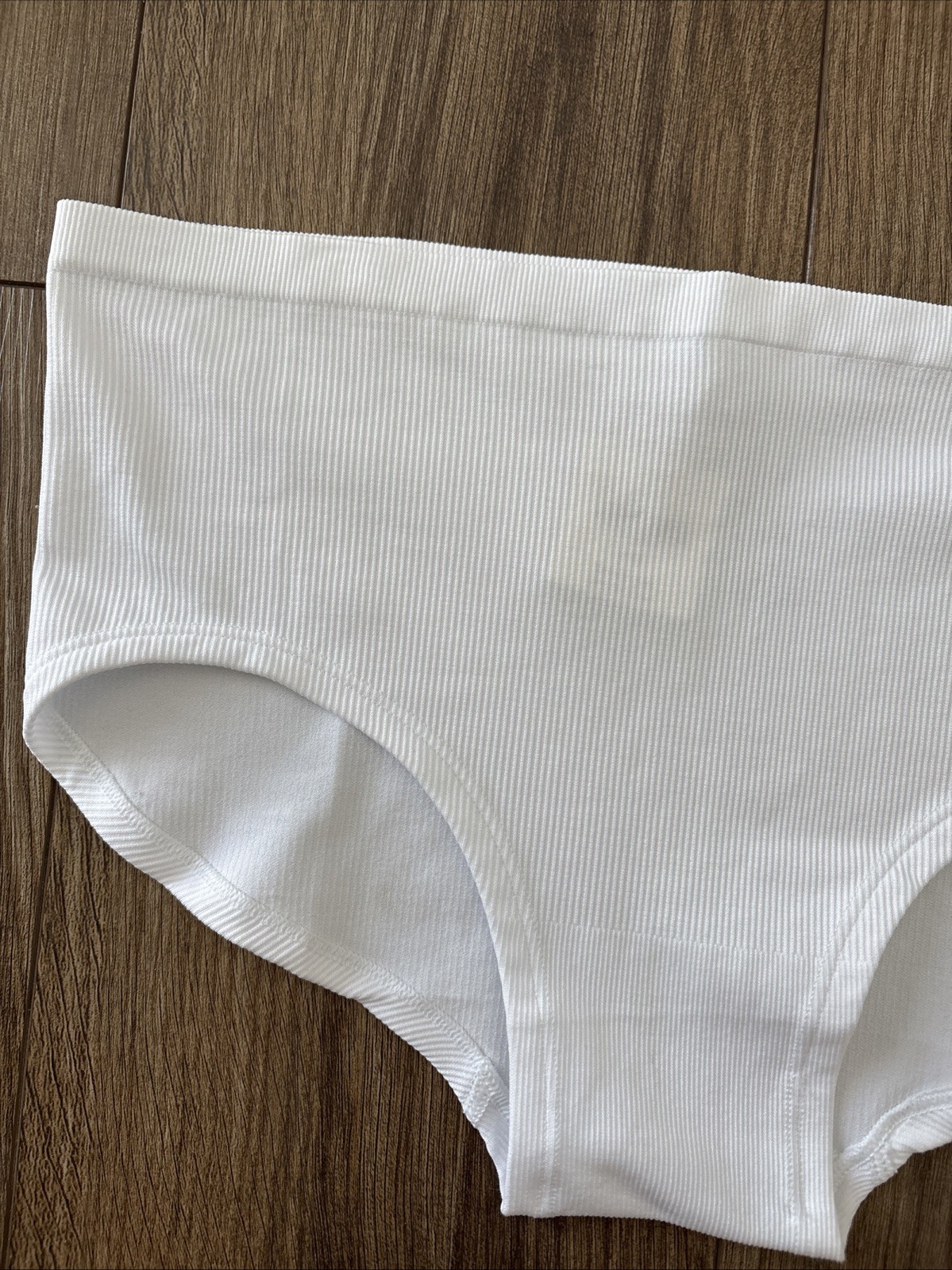 Anthropologie Panty Panties Seamless Ribbed Hipster Brief White Modal Large L XL
