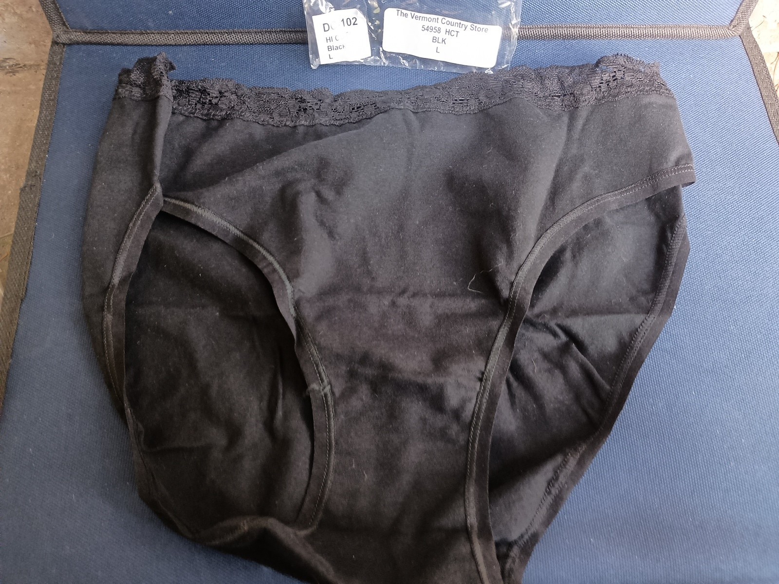 Vintage Black Panties Cotn By Vermont Country Store New L Pima Cotton