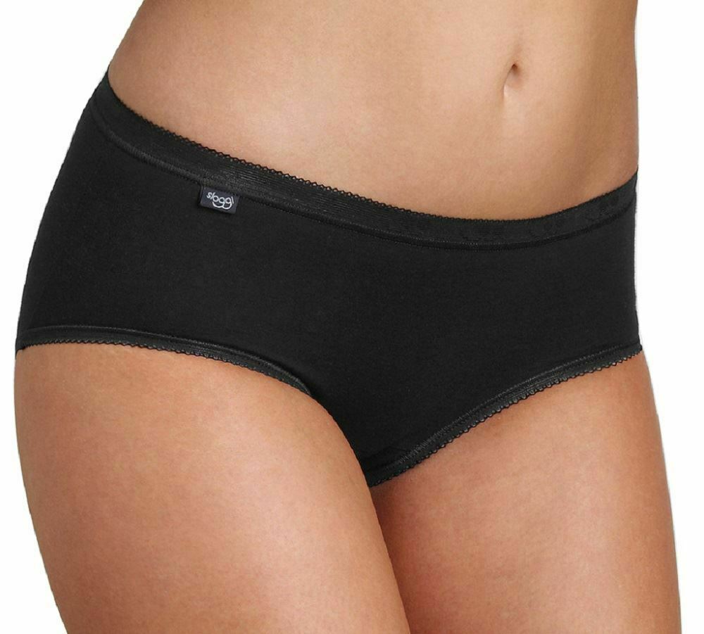 Sloggi Basic+ Cotton Rich Midi Brief Black, White, Grey or Skin 10005038.