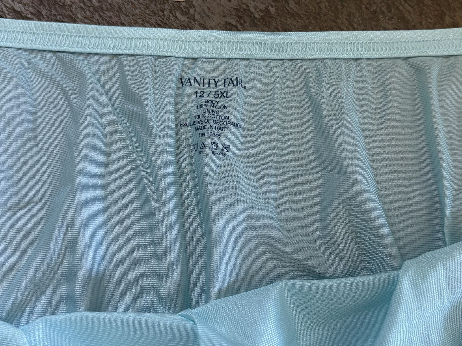 Vanity Fair 12/5XL Sea Foam Green Lace Hip SATIN Full Brief Panties #13001 NEW