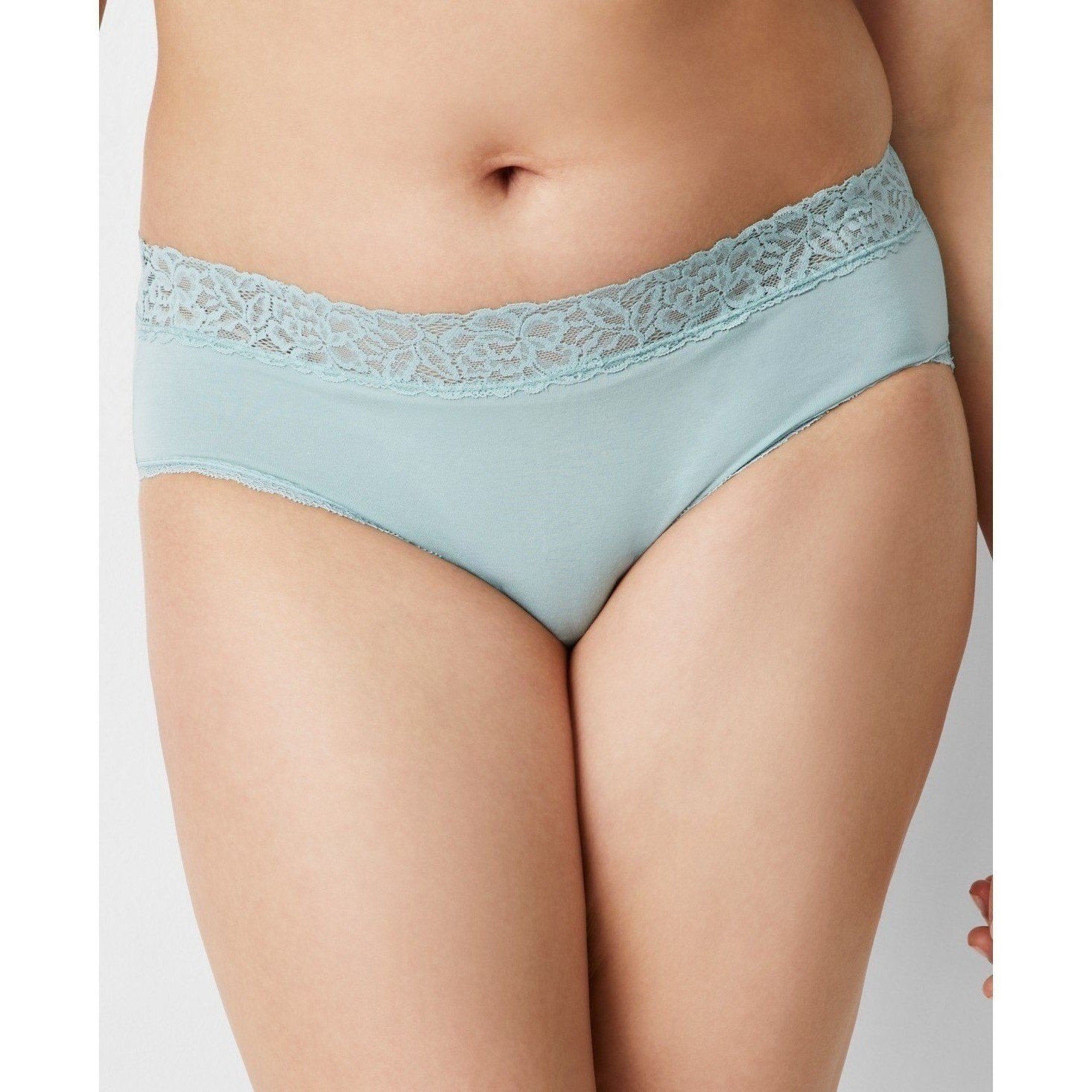 State of Day Intimates Women Lace Waist Panty Gray Mist Large Underwear NWT