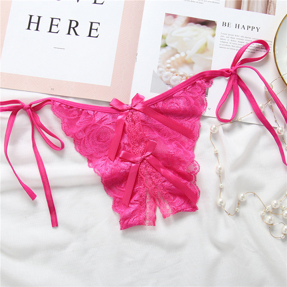 Mid Waist Women Briefs Open Crotch Underwear Panties Pure Cotton Lady G-String