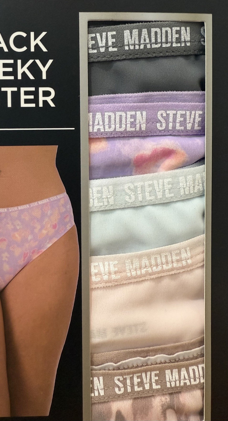 Steve Madden 5 Pack Cheeky Hipster Briefs – Large – Beige / Lilac / Grey / Mint