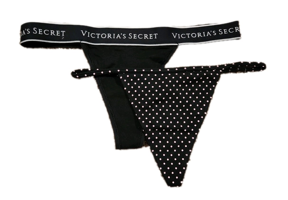 Set of 2 Victoria’s Secret Womens Black Multi-Style Size Small Underwear