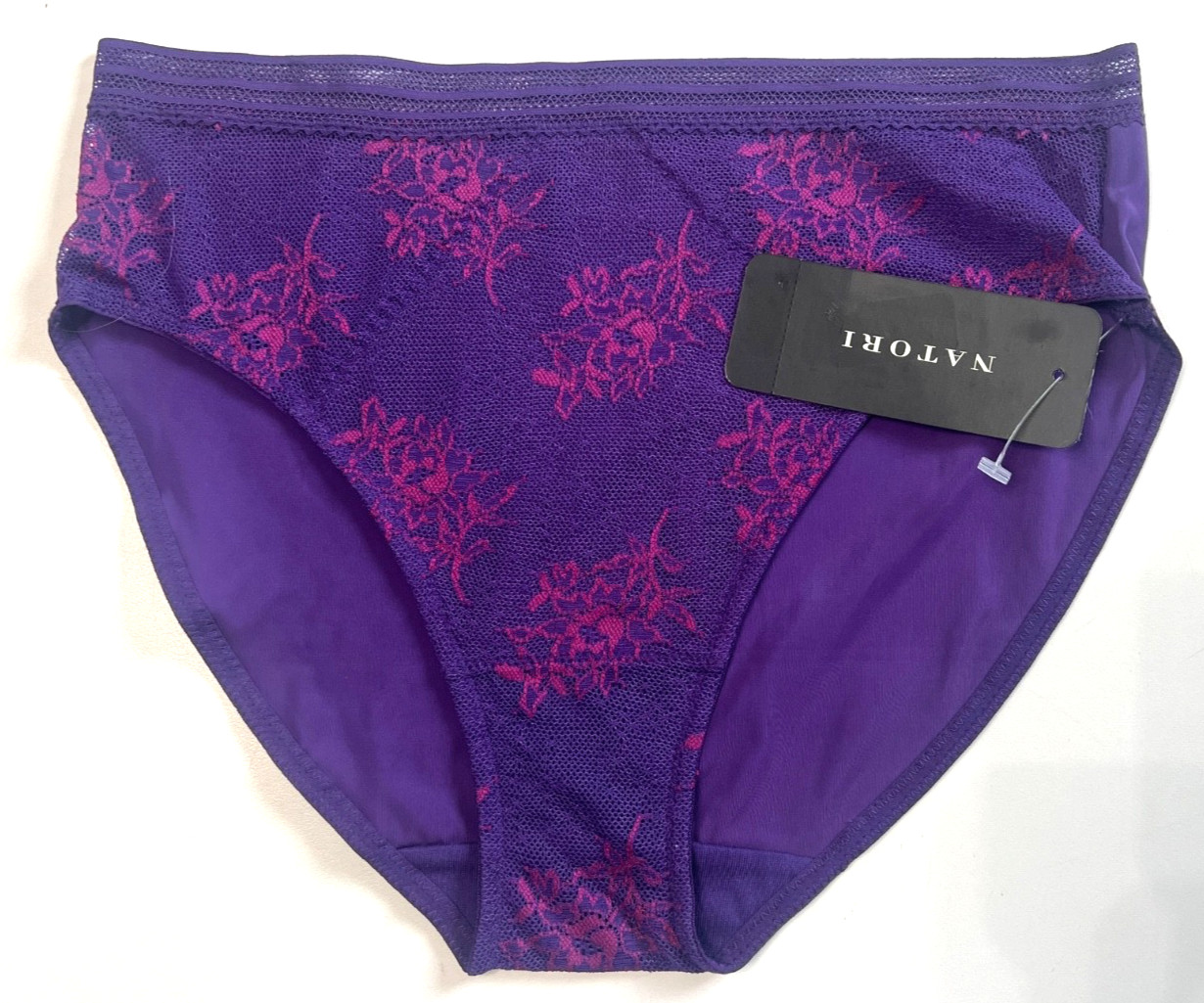 Natori SMALL Love Lace Panty 774351 Vivid Grape / Sakura Pink —NWT TAGS—