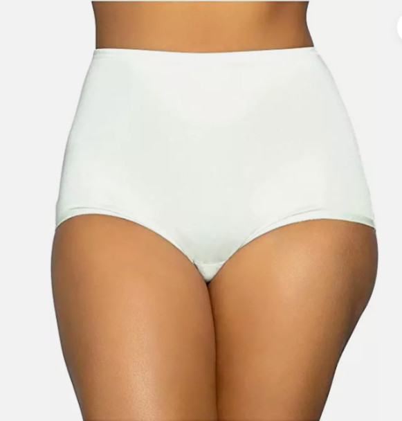 NWTVanity Fair Perfectly Yours 15712 White Sheer Silky Nylon Granny Pantie Sz 7