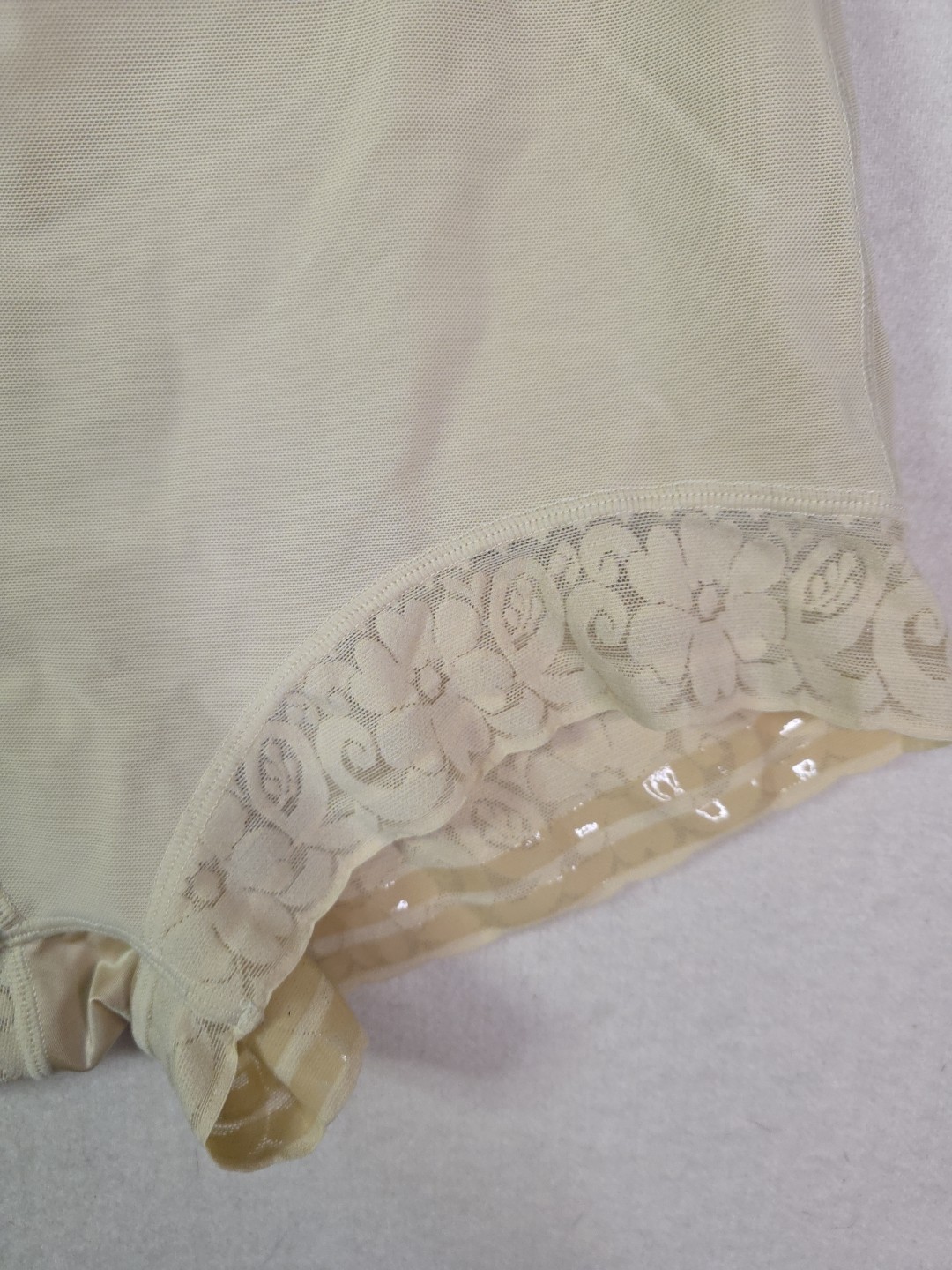 Women’s XXL Beige Comfortable Shape Wear Panties with Lace Elegant Smoothing