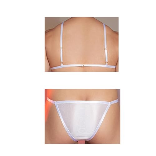 Men Crossdressing Lingerie Clothes, Crossdress Male Apparel Set, One Size White