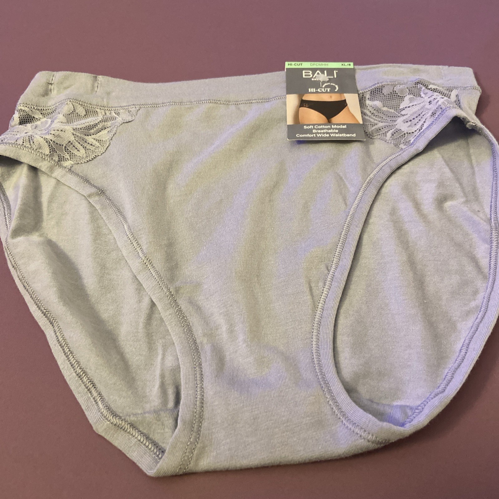 NEW! BALI BLUE-GREY HI-CUT BRIEF / EXTRA LARGE / Size 8
