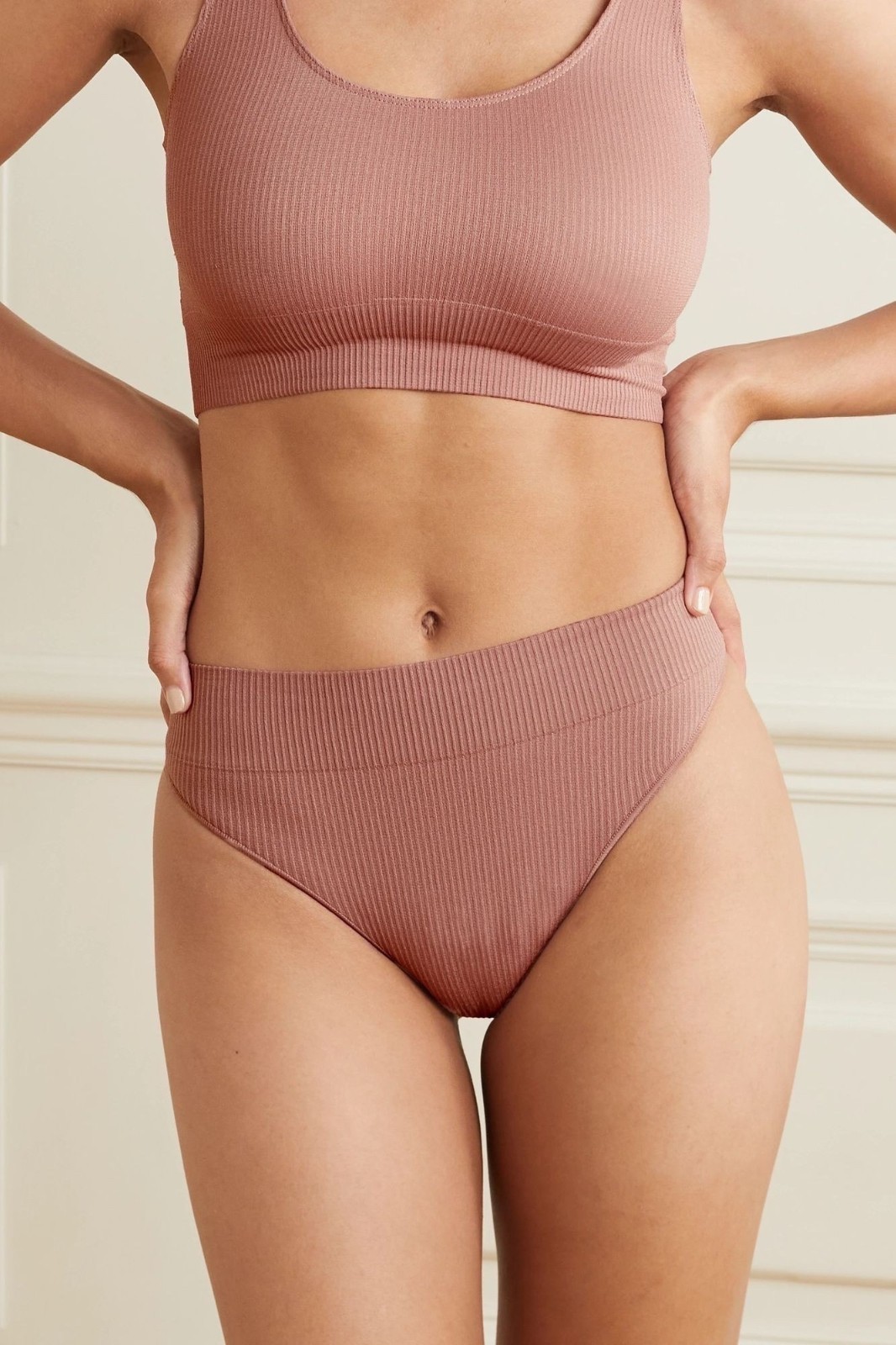 SKIMS Stretch Rib Thong NEW Rose Clay 4X/5X