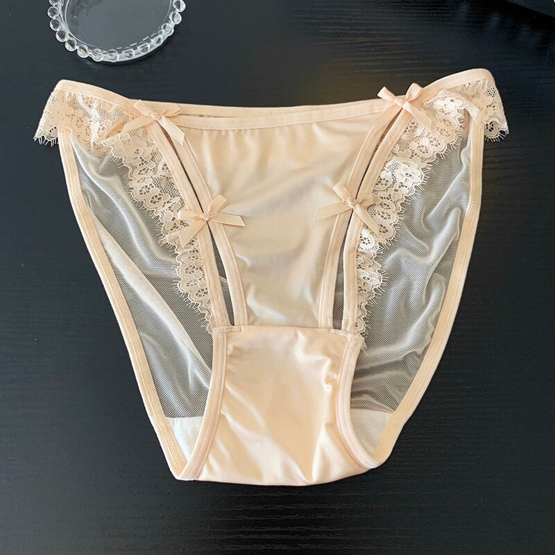 4 Pack Lot Sexy Womens Satin Panties Underwear French Sheer Lace Bikini Lingerie
