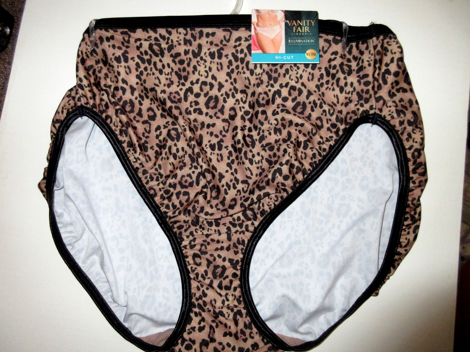 Vanity Fair Body Shine Illumination HI CUT brief Panty 13108 Poly Leopard 10/3XL