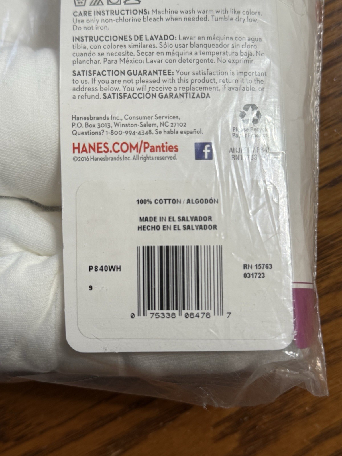 Hanes Women’s Briefs White Size 9 Set Of 4 New
