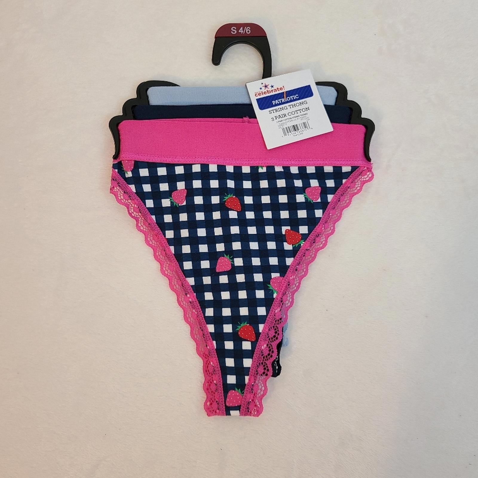 Walmart 3pk Summer Cotton & Lace Thong Panties Size Sm