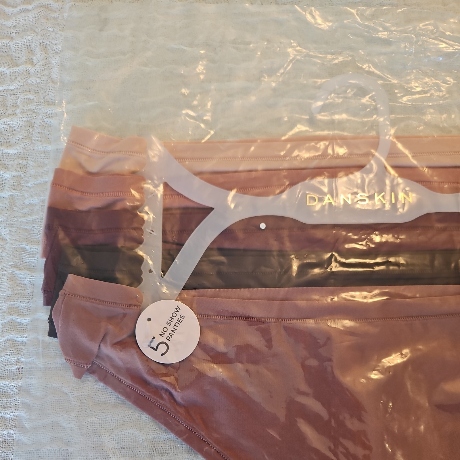 NWT DANSKIN. 5-Pack Lightweight Thongs MULTI-COLORS PANTY STYLE LARGE $48
