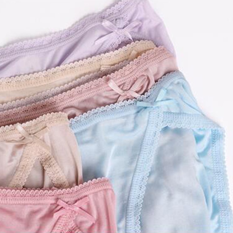 Mulberry Silk Women Sexy Panties Natural Silk Brief Seamless Underwear Lingerie.