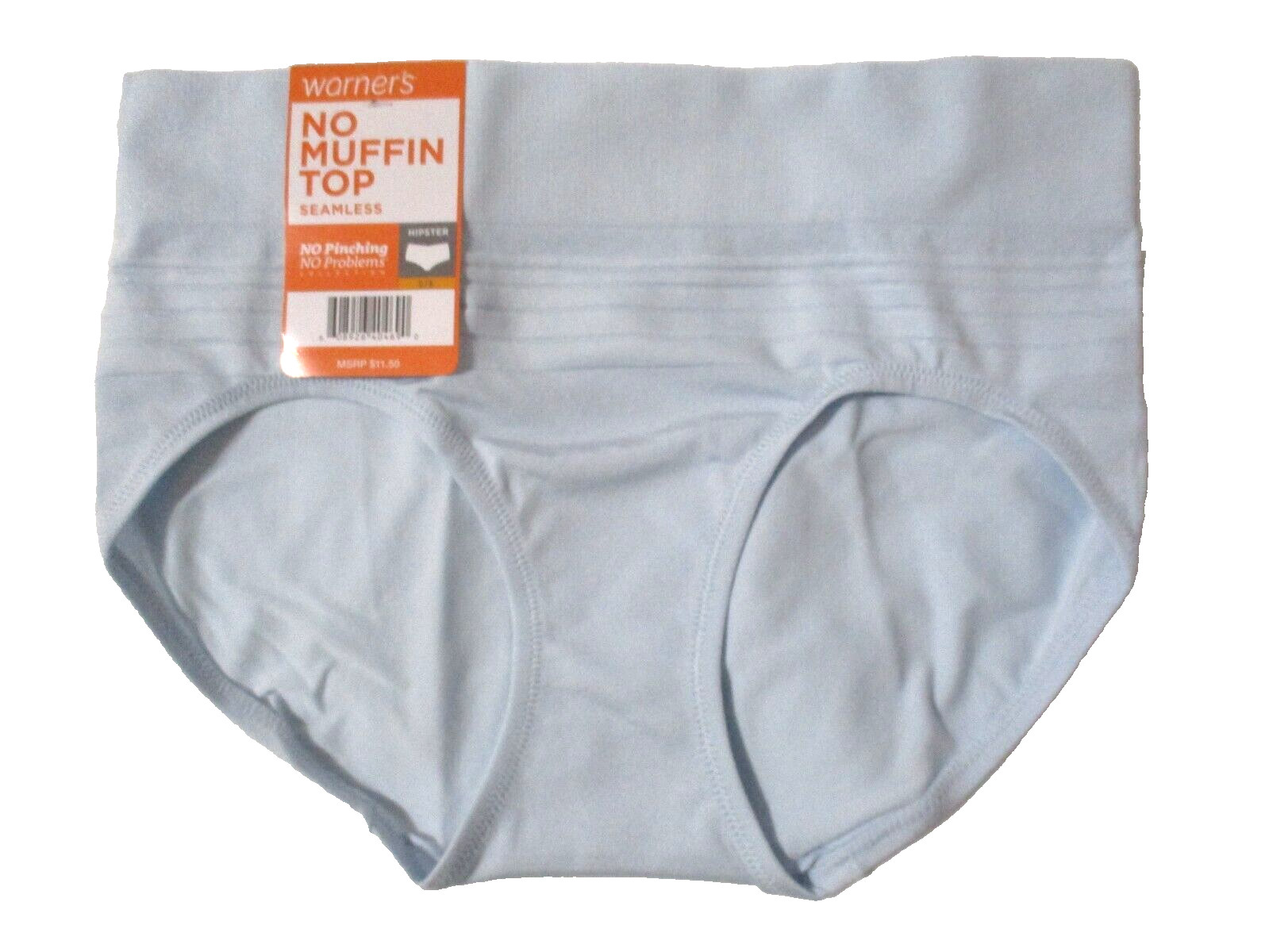 WARNERS SMALL 5 HIPSTER RU0501P NO PINCHING SEAMLESS LIGHT BLUE NYLON PANTIES