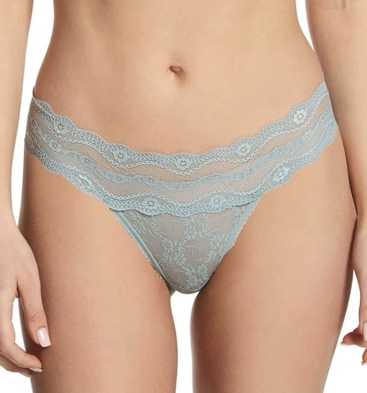 B.tempt’d by Wacoal Women’s Lace Kiss Thong Panty in Abyss Size- XL