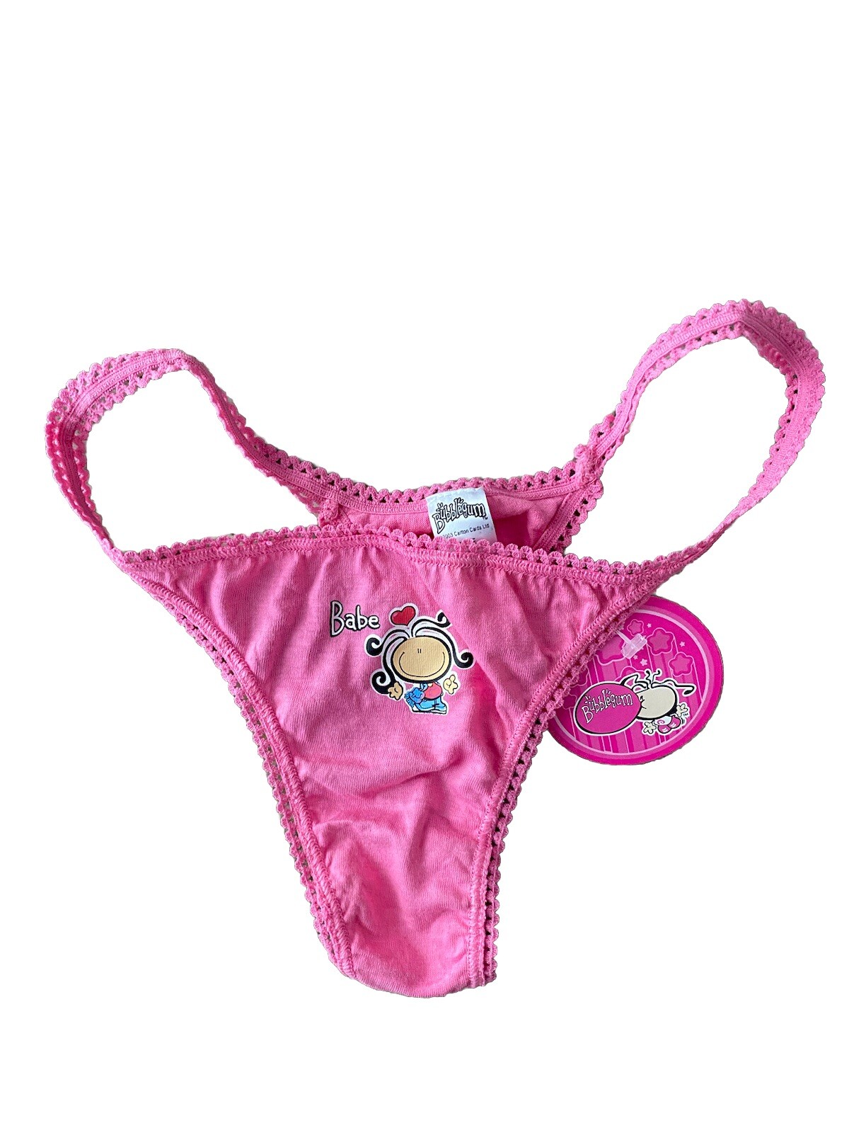Bubblegum ladies Multi Babe Logo ￼Thong /Under Wear in Pink, brand new Size10/12