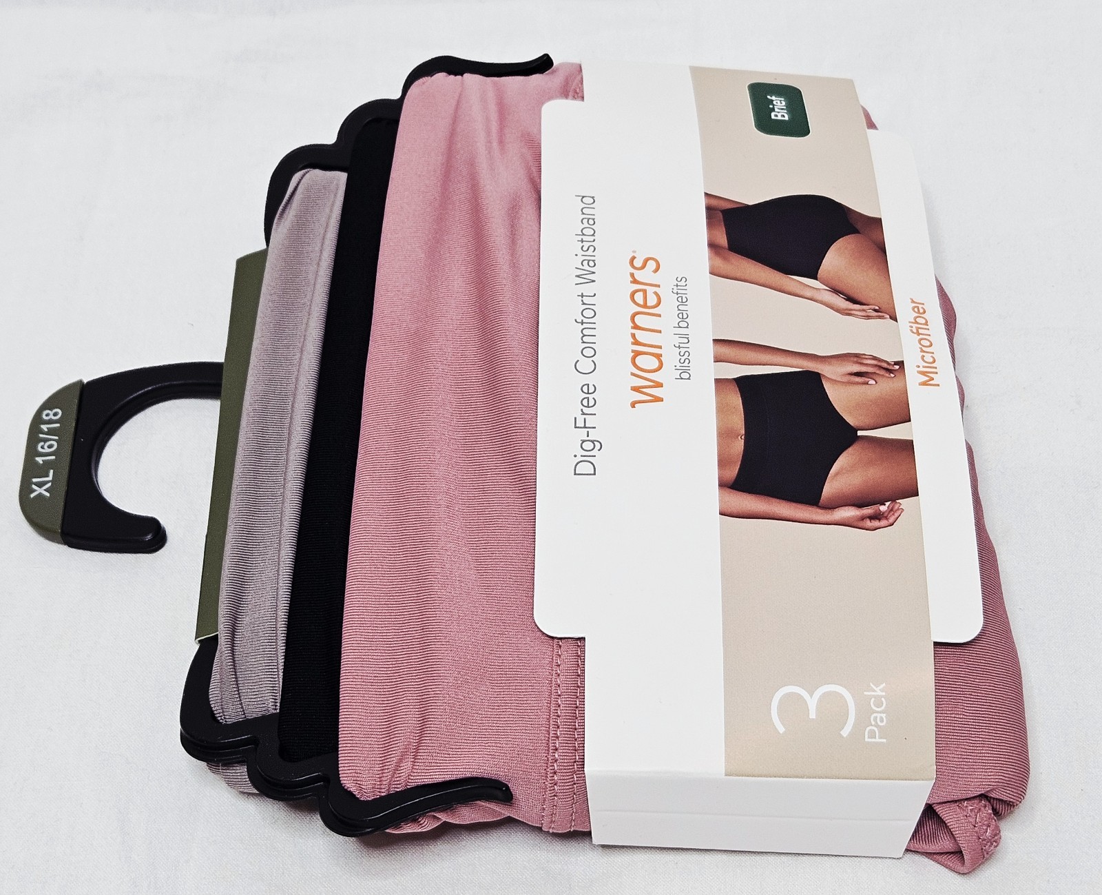 Warners Blissful Benefits Microfiber Brief 3 Pack Choose XL 2XL or 3XL