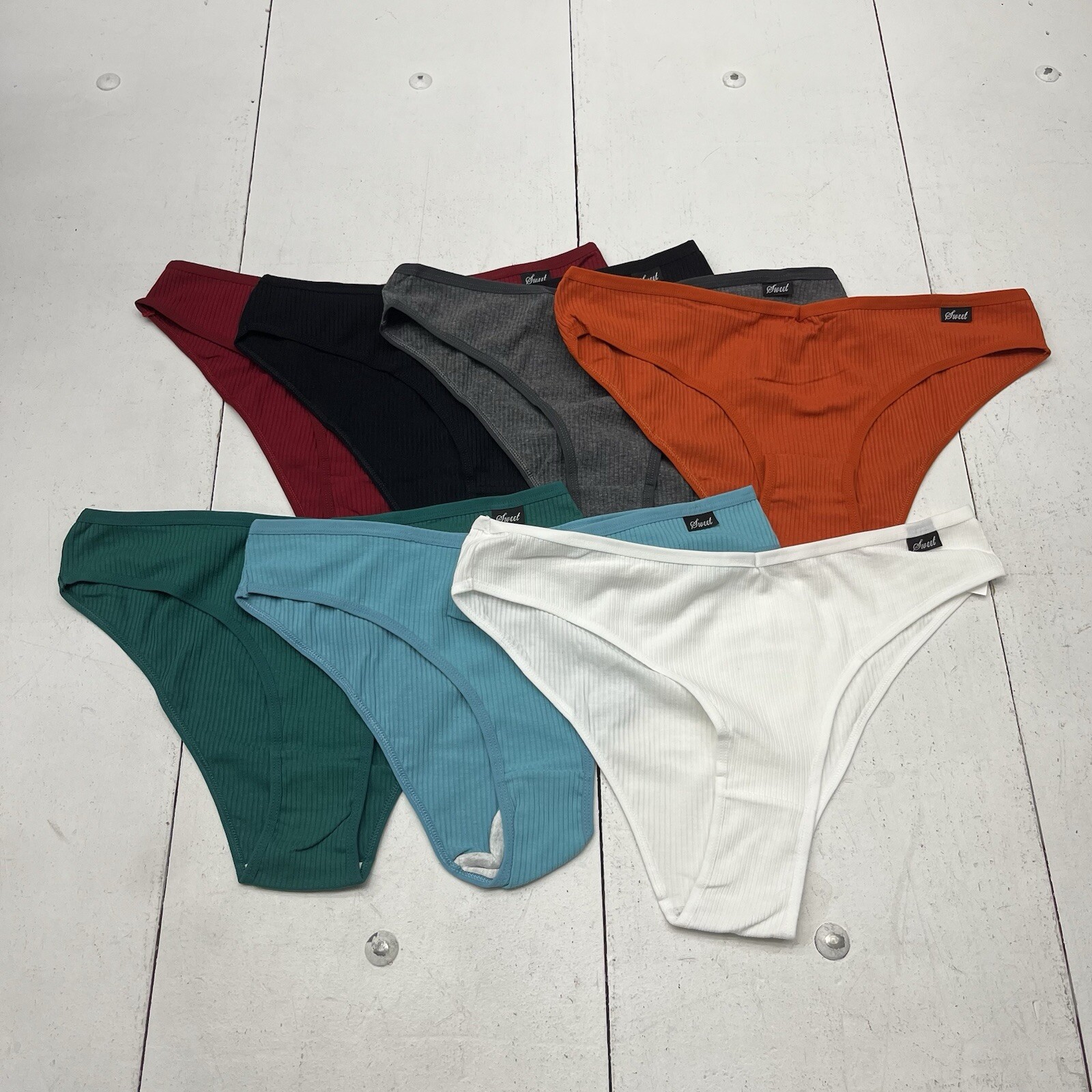 Shein Assorted 7 Pack Ribbed Bikini Underwear Women’s Size 2X-Large NEW