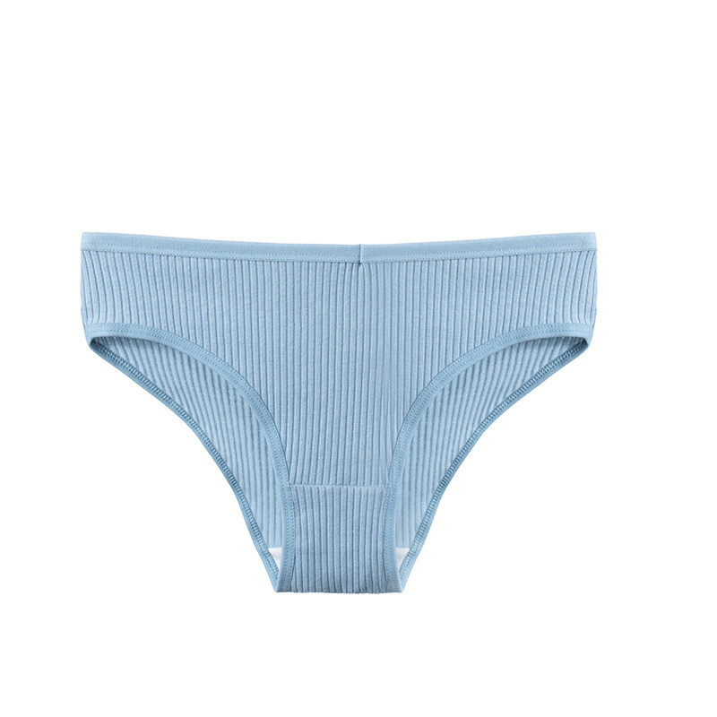 5 Pack Lot Sexy Womens Ribbed Panties Briefs Solid Underwear Lingerie Underpants