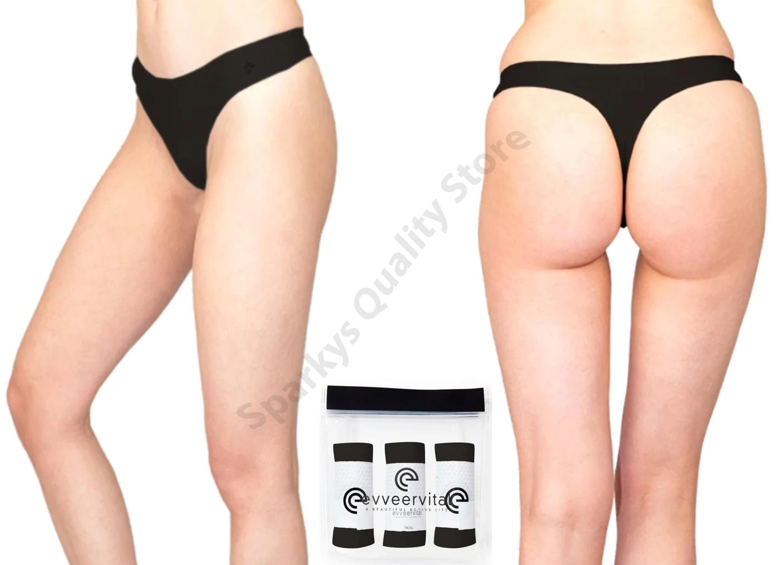 Women’s Evveervital Activewear Gym Sports Thongs £35 3 pack Silky Smooth Stretch