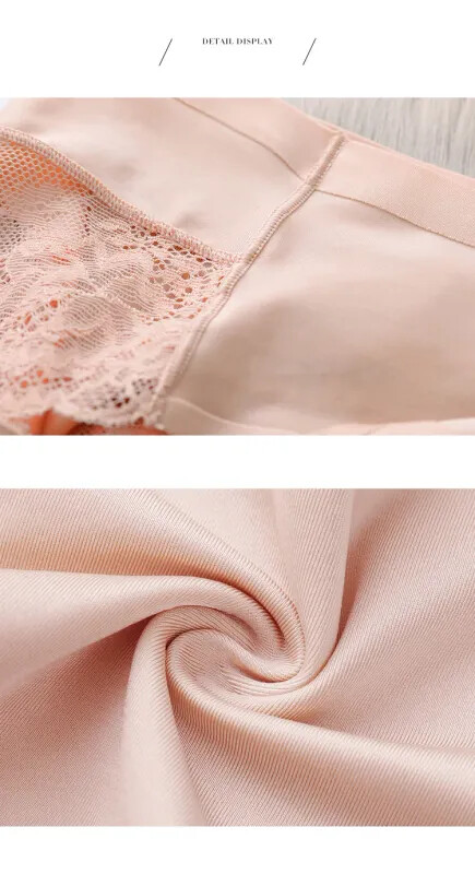 4Pcs Women’s Panties Exquisite Lace Comfort Underwear Silk Satin Seamless Girls