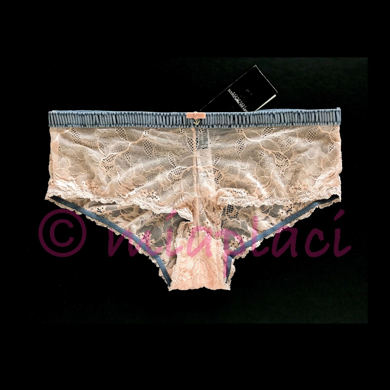 NWT Emporio Armani Lace Culotte Hipster Panty #163443 Peach M