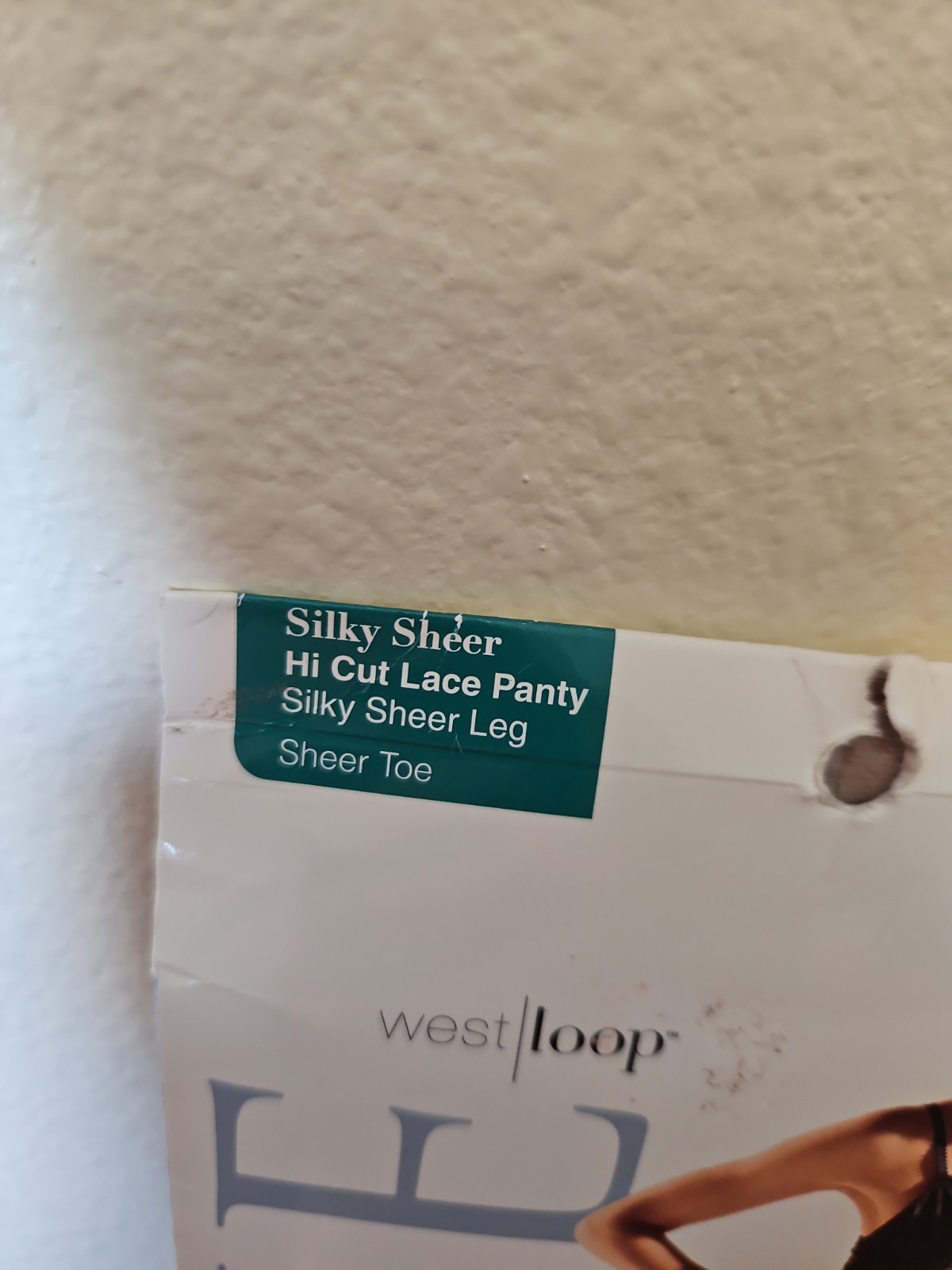 West Loop Luxe Silky Sheer Lace Panty Spandex Leg Sheer Toe Size B Bare Bisque