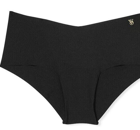 XXL NOIR Black GOLD VS LOGO Victorias Secret Smooth Edge No Show Cheeky Pantie