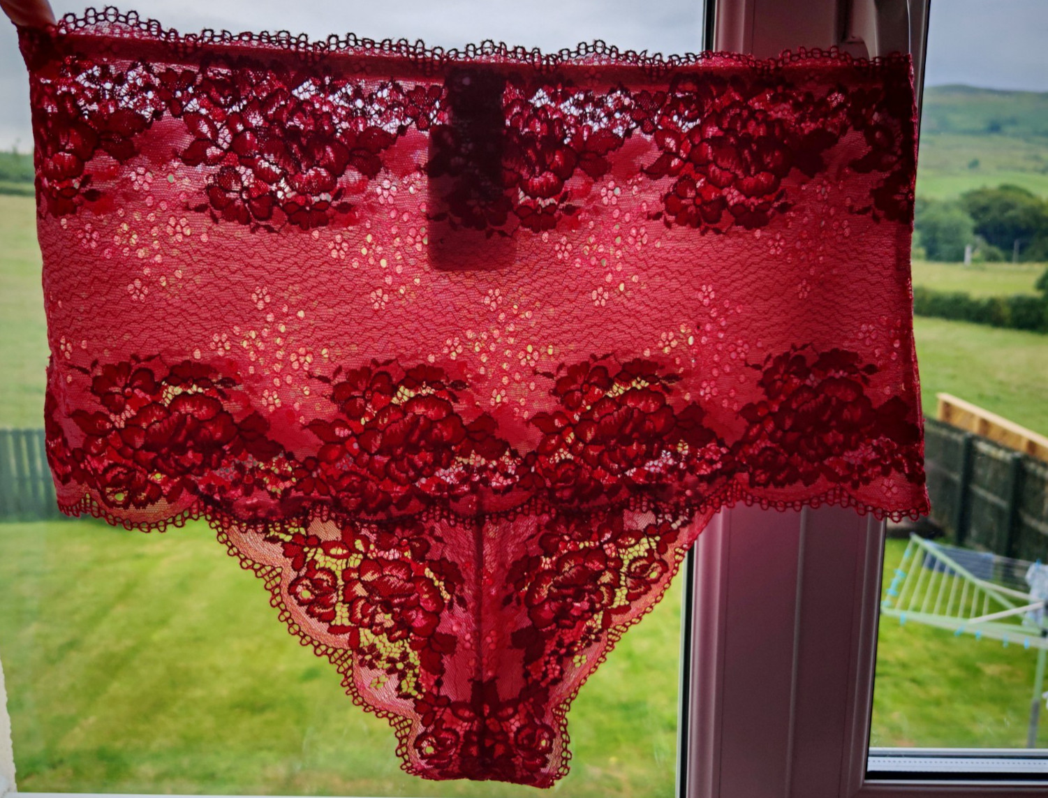 Pretty Secrets Raspberry Red & Baby Pink High Waisted Knickers Size 16