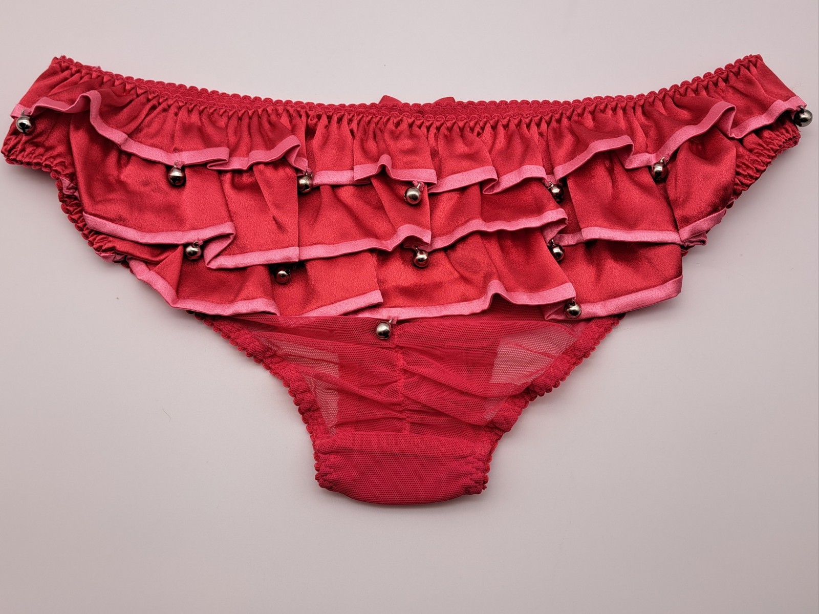 NIP Secret SEXY LITTLE THINGS Satin/Mesh JINGLE BELLS Bikini Panty LG VTG 2011