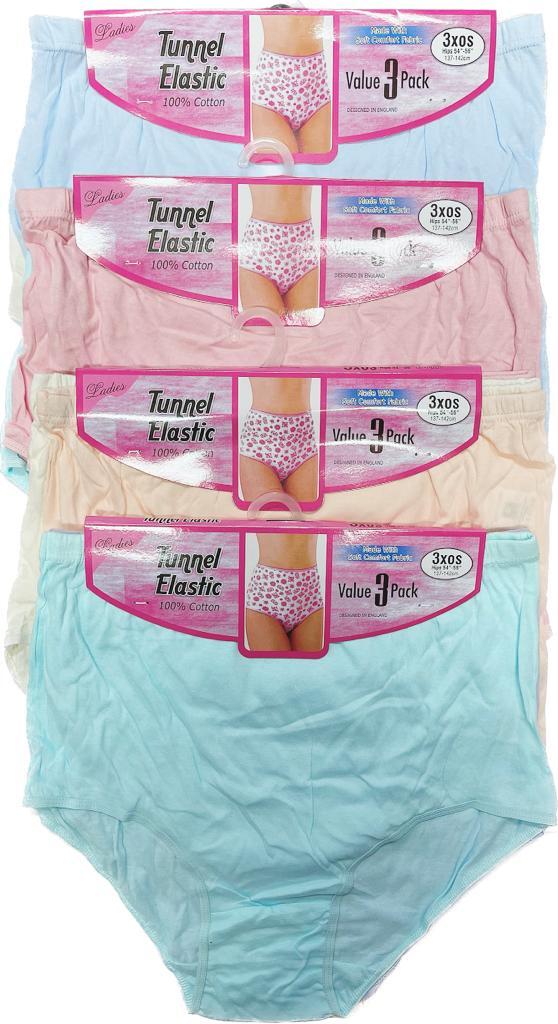 NEW WOMENS LADIES FULL PASTEL BRIEFS 100% COTTON SOFT COMFORT PLUS SIZE MULTI