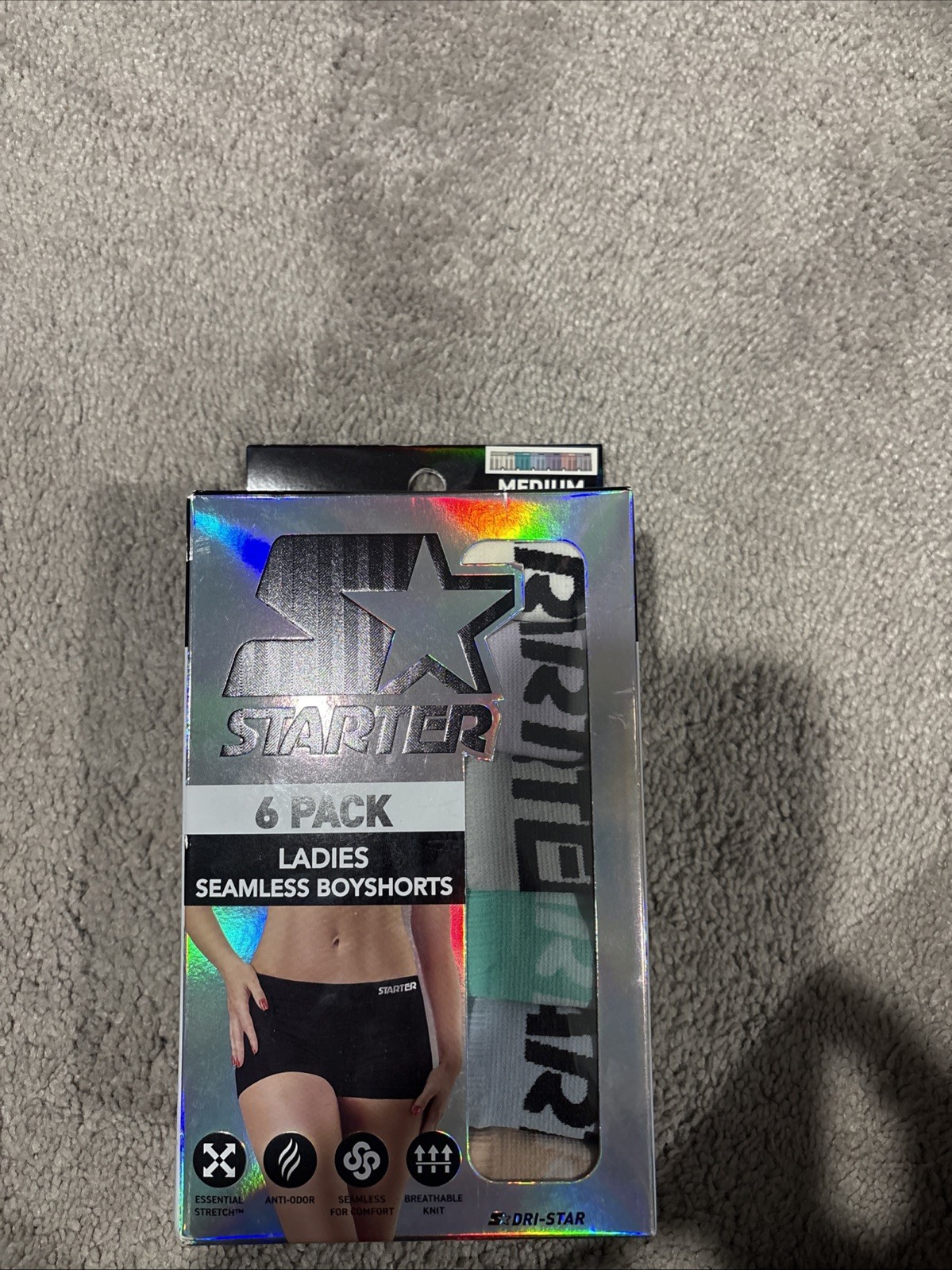 Starter Womens Seamless Boyshorts Size Medium 6 Pack