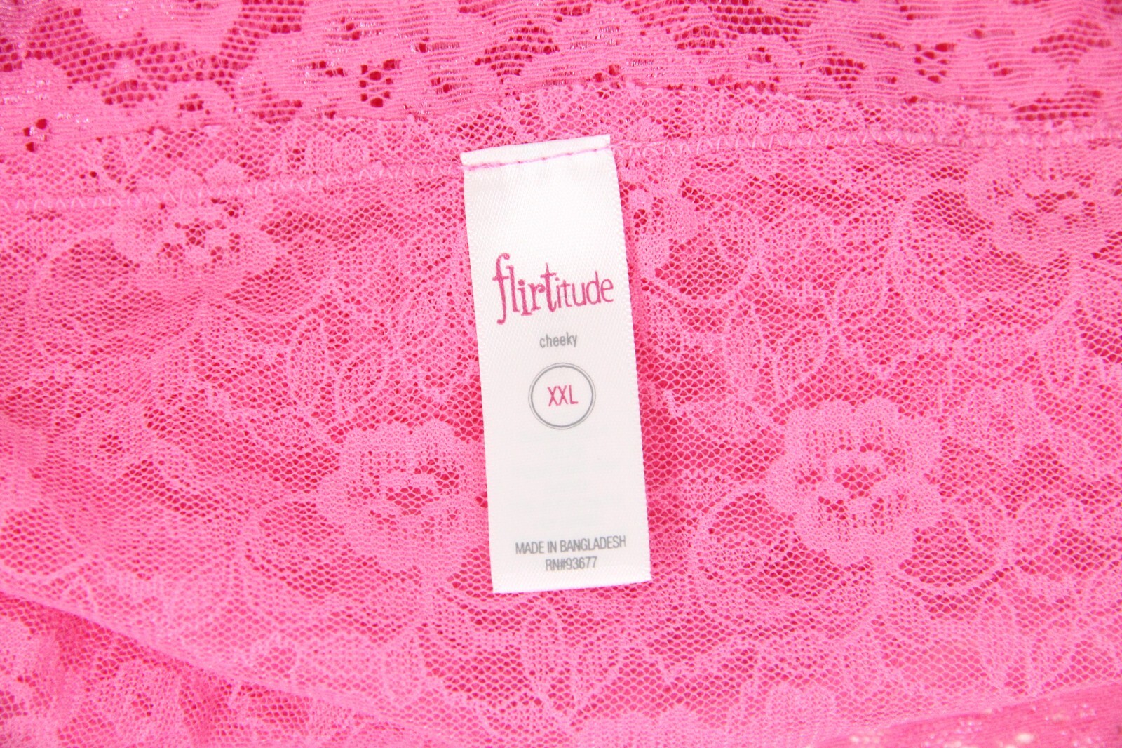Flirtitude Sheer Lace Panty New Women Cheeky Underwear plus XXL Pink JcPenney