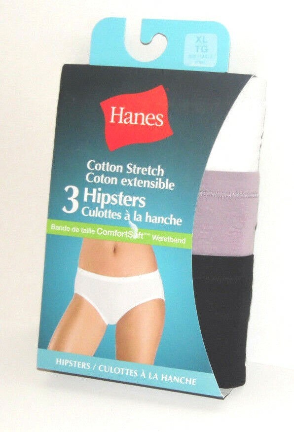 Hanes Women’s Hipster Panties Underwear 3 Pack Sizes S, M , L or XL NIP