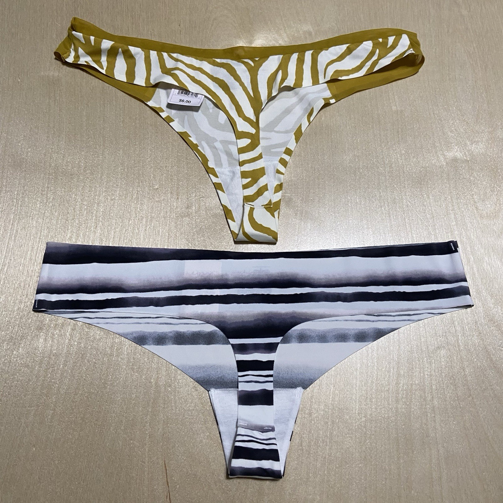 Auden Women’s Size Large 12-14) Assorted Cotton Blend Soft Thong Panties 2 Pack