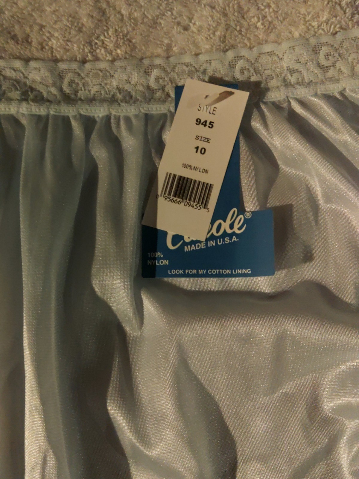 New! Carole 100% Nylon Brief Panties Size 10 – Style 945 Baby Blue