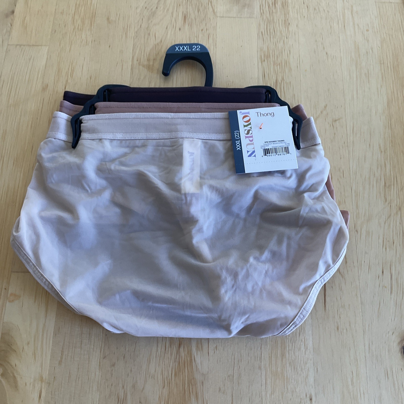 Joyspun 3-Pair Womens String Bikini Underwear Panties Nylon Blend (A) ~ 3XL (22)