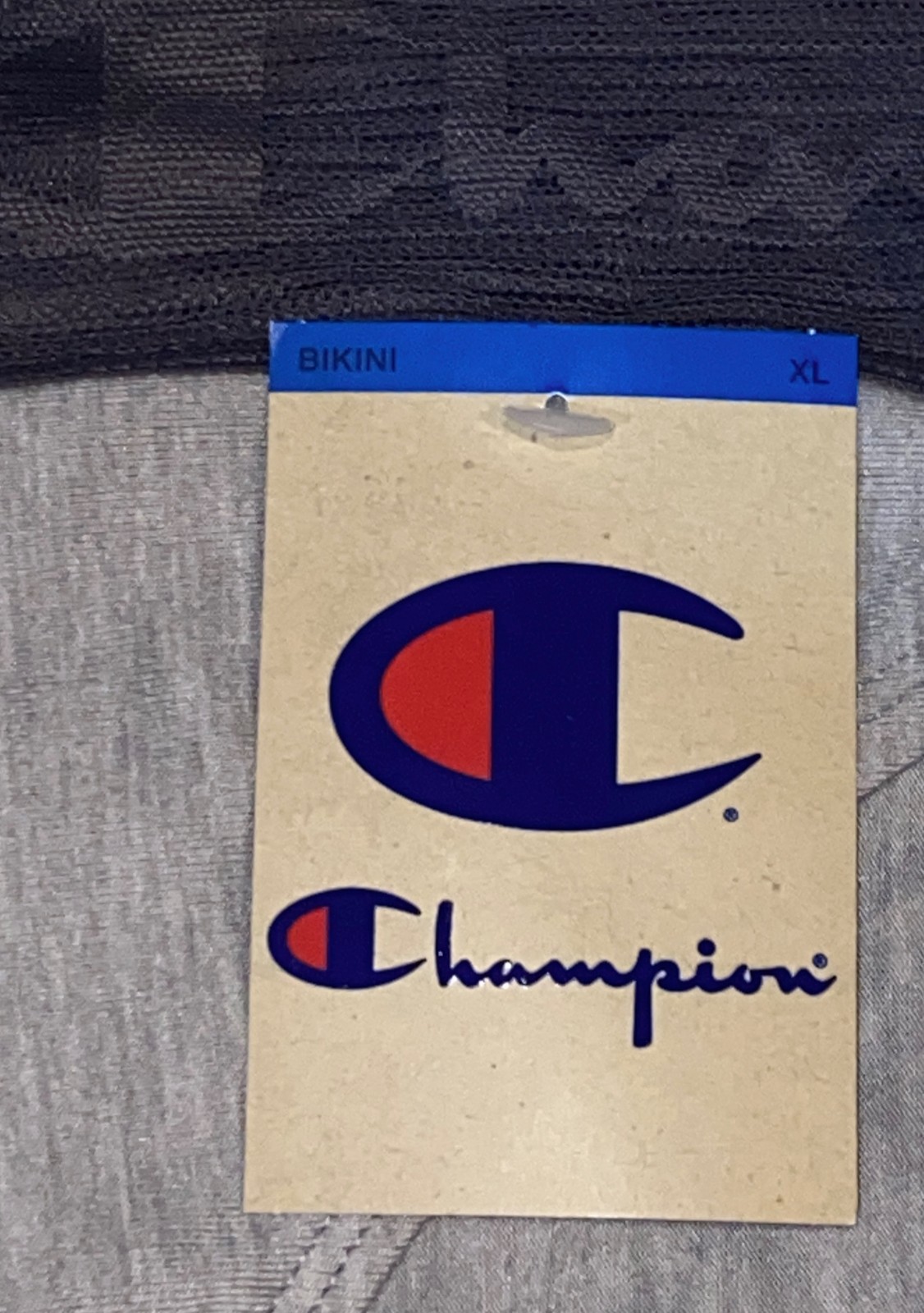 CHAMPION Wide Lace Logo Waistband Oxf Grey Heath Bikini Panty Womens S M L XL 2X