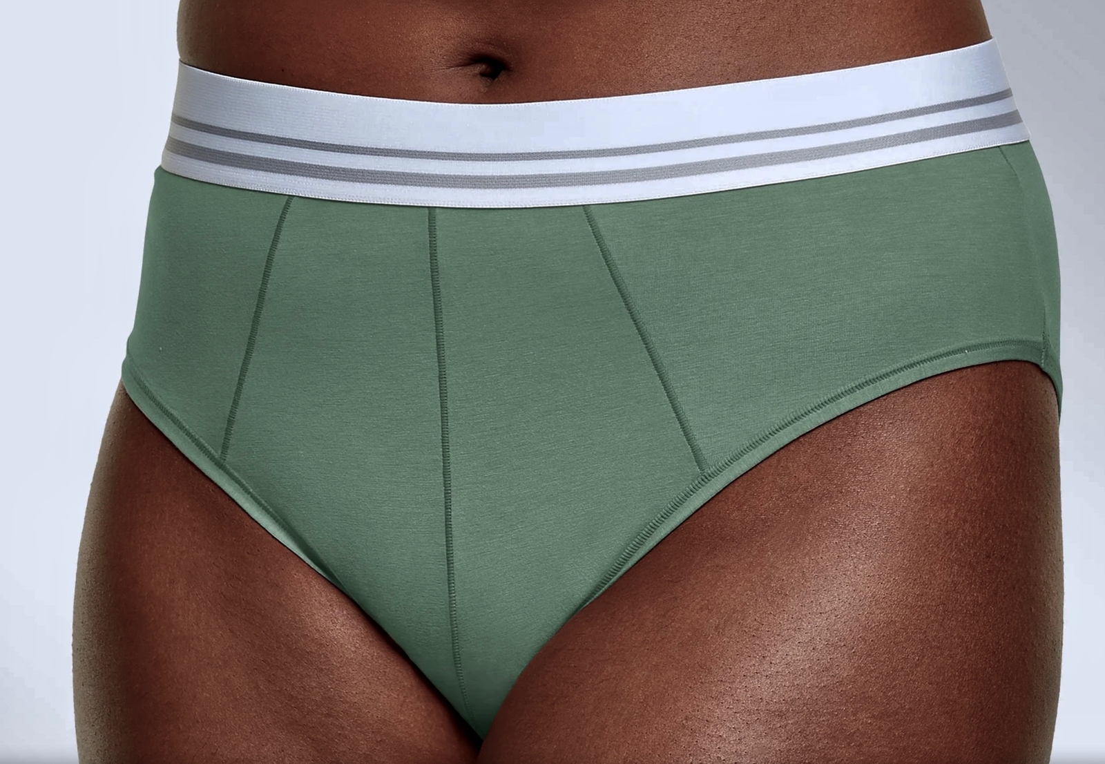 MAIDENFORM Super Soft Cotton Stretch Green Hi Waist Bikini Panty Womens Sz M 6