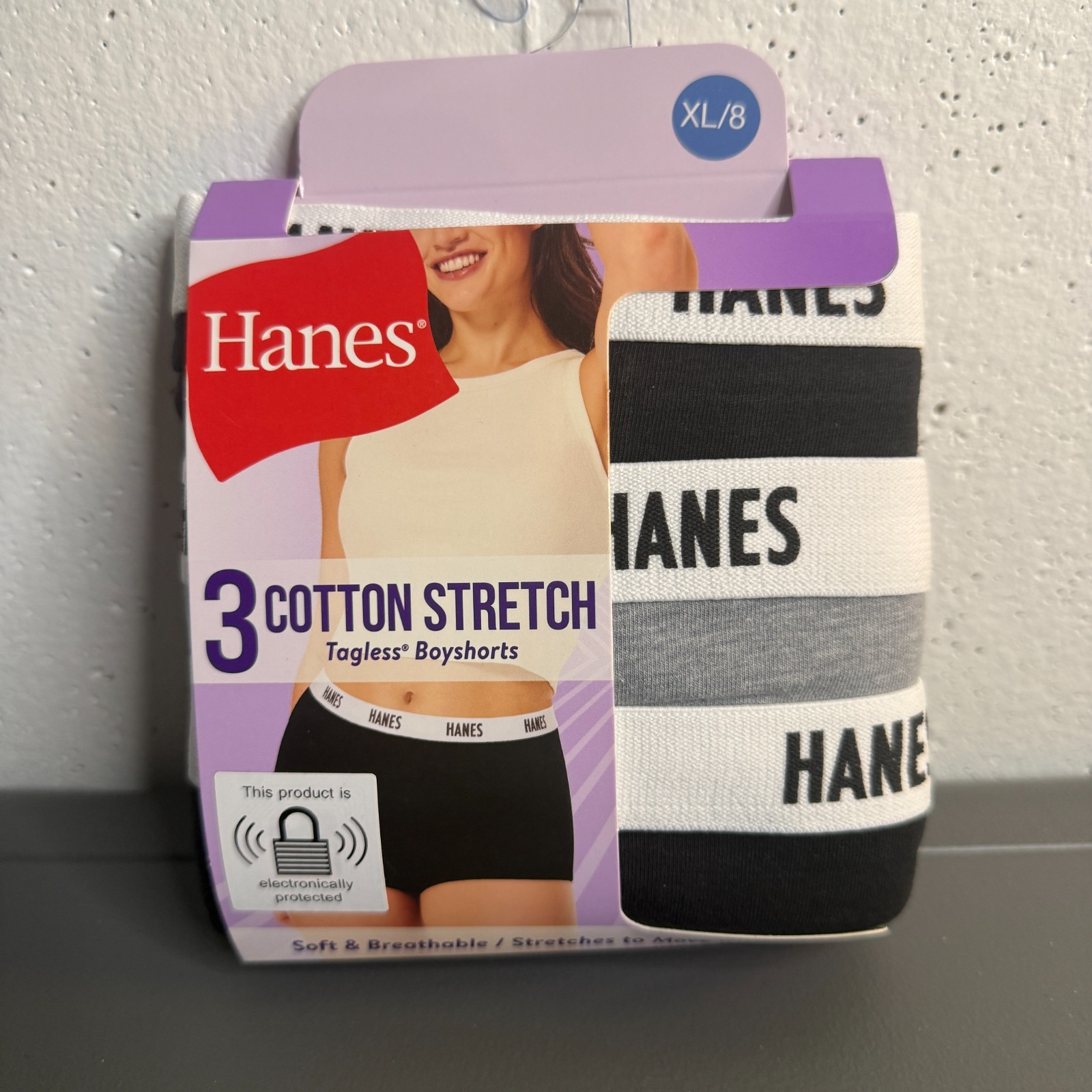 Hanes Womens Cotton Stretch Tagless Boyshorts Underwear Size XL